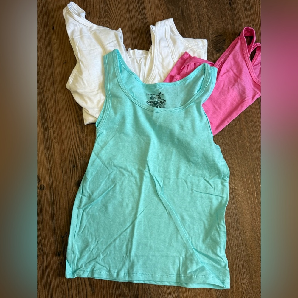 Girls Hanes Tank Tops Size Large Set of 4